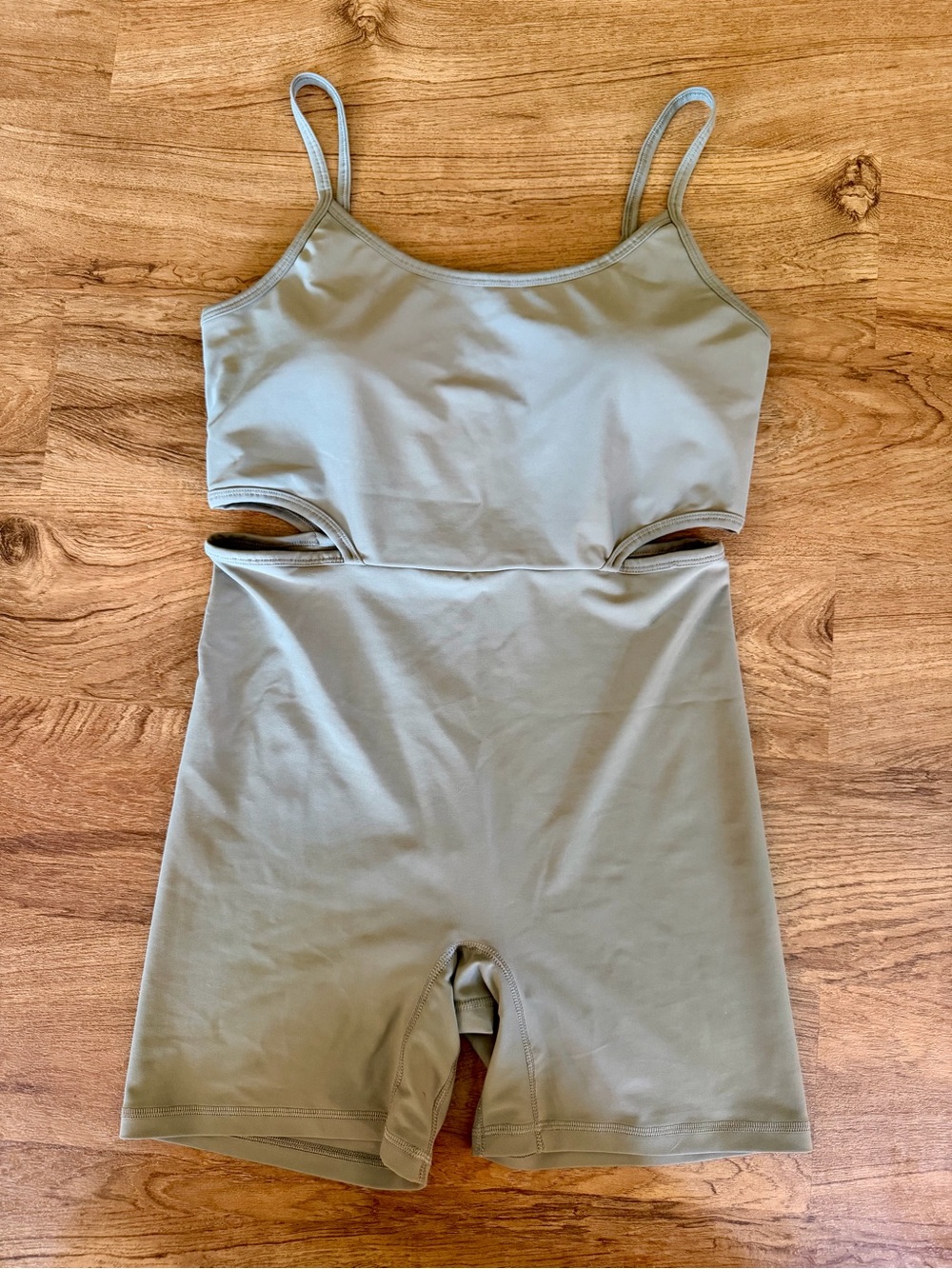 Old Navy Active Powersoft Sage Green Cutout One-Piece Romper